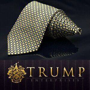 Donald Trump Tie Black and Gold Geometry Geometric Silk Luxury 59.5"